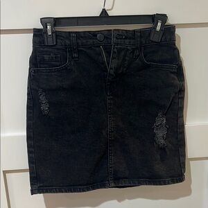 EUC black denim skirt
